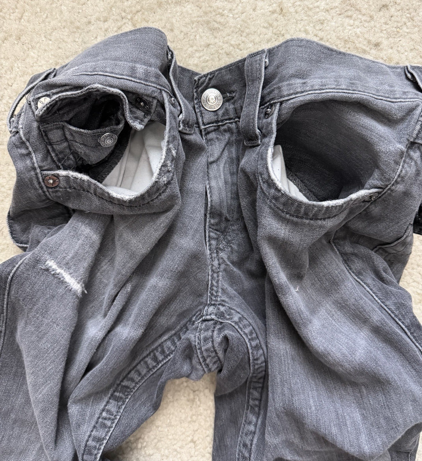 True Religion Mens 32 World Tour Section Ricky Seat 34 Denim Jeans Pants