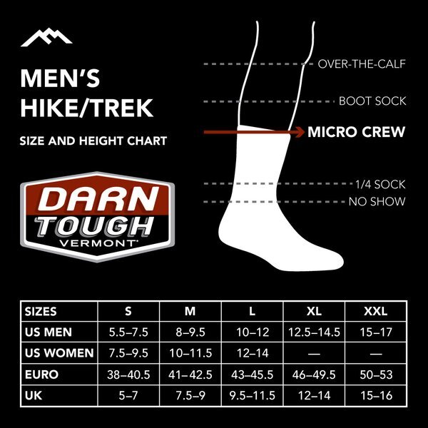 Darn Tough 1956 Eclipse ATC Micro Crew Midweight Hiking Sock Appalachian Trail
