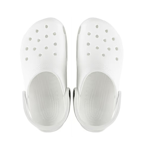 White Crocs Classic Everyday Unisex Slip-On Sandals Lightweight Cushion Fit Shoe