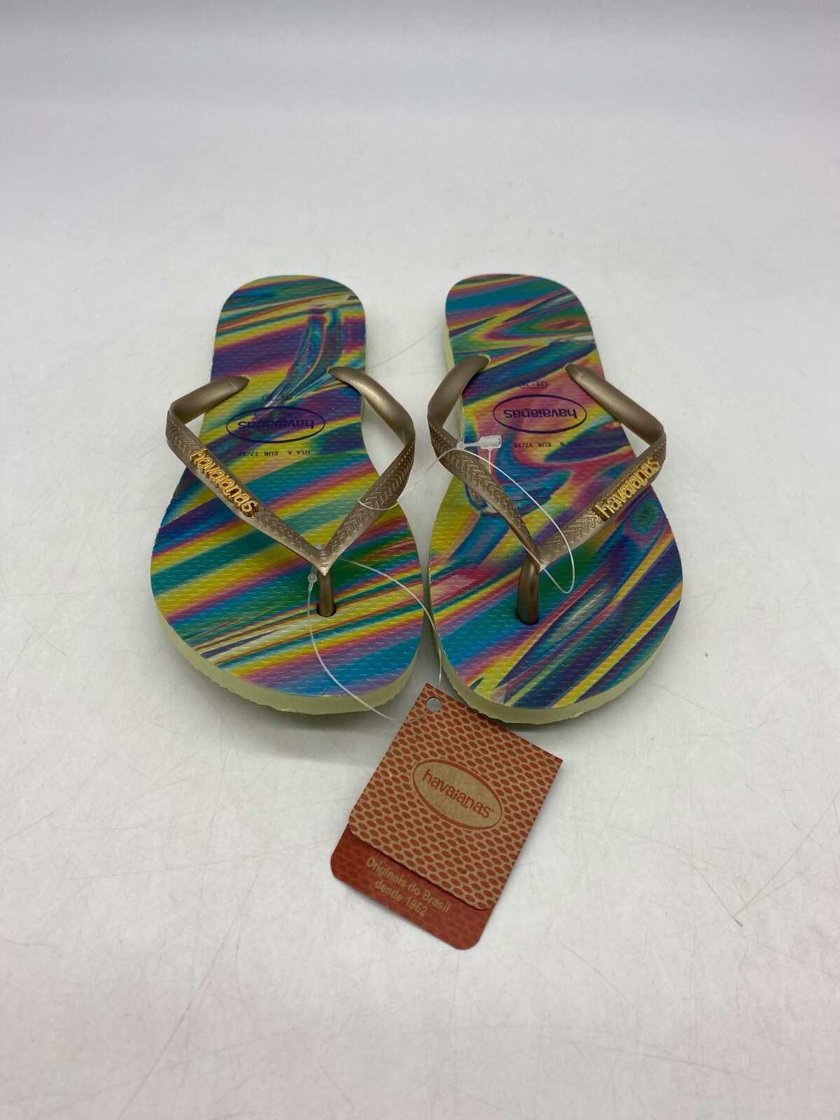 Havaianas Slim Iridescent Flip Flops Women’s Size 6 / 35/36 BR