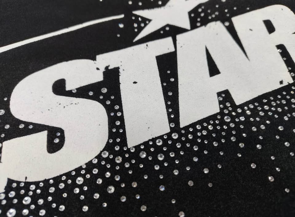 Hellstar Black Rhinestone Tee Size Large