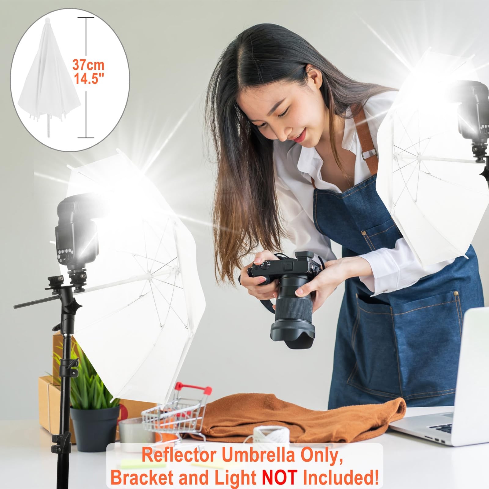 Cosmos 2 Pack Mini Photography Light Reflector Umbrella 20 Inch/ 50cm White