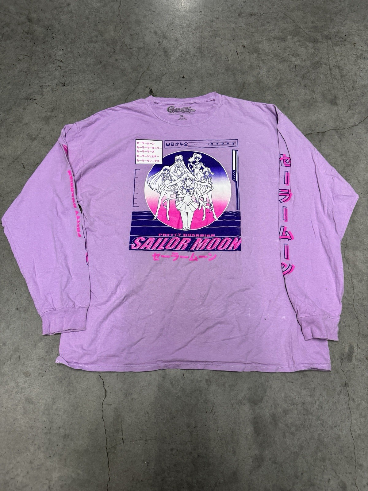 Sailor Moon Pink Long Sleeve Size XL Men’s Anime Shirt