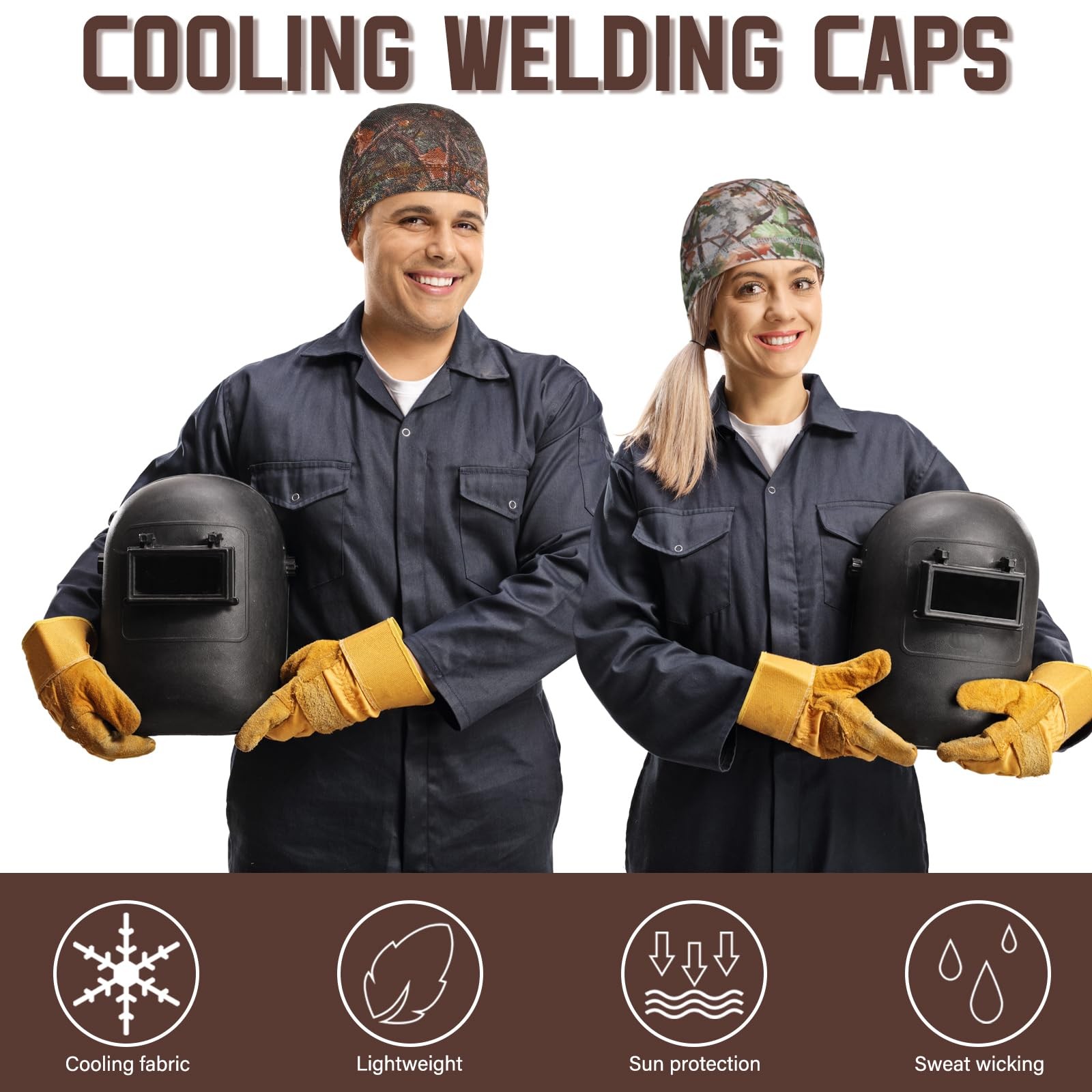 6 Pcs Cooling Skull Cap Motorcycle Helmet Liner Men Women Sweat Wicking Beanie
