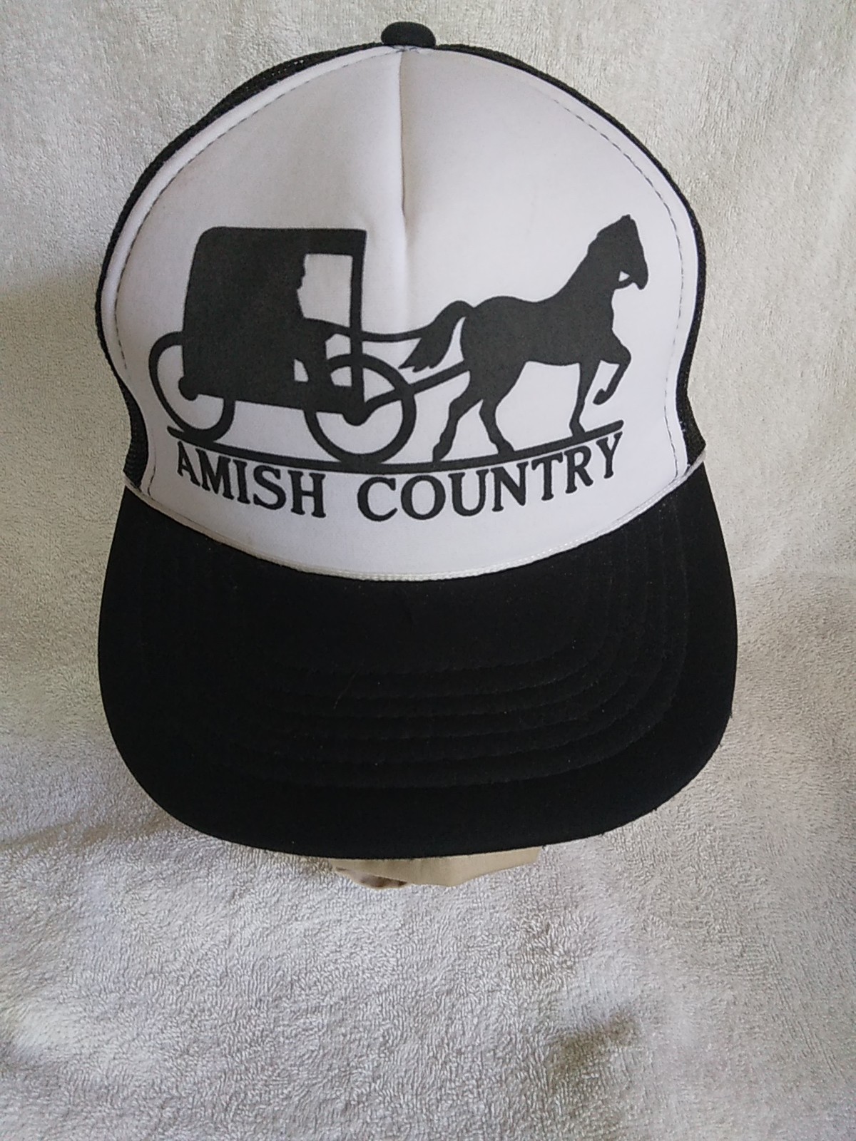 Amish Country Polyester Foam Vintage Trucker Hat Snapback Mesh