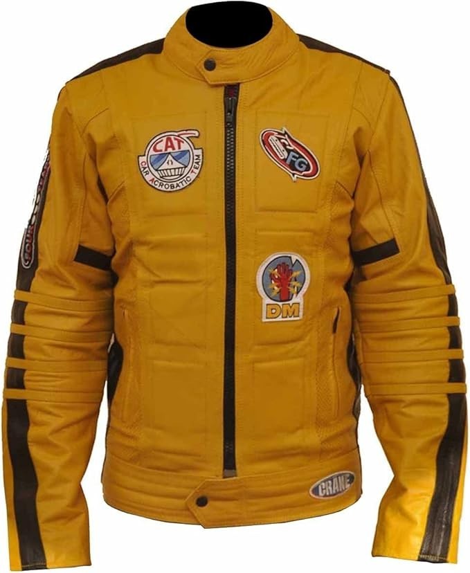 The Birde Kill Bill Movie Uma Thurman Partywear Real Sheepskin Leather Jacket
