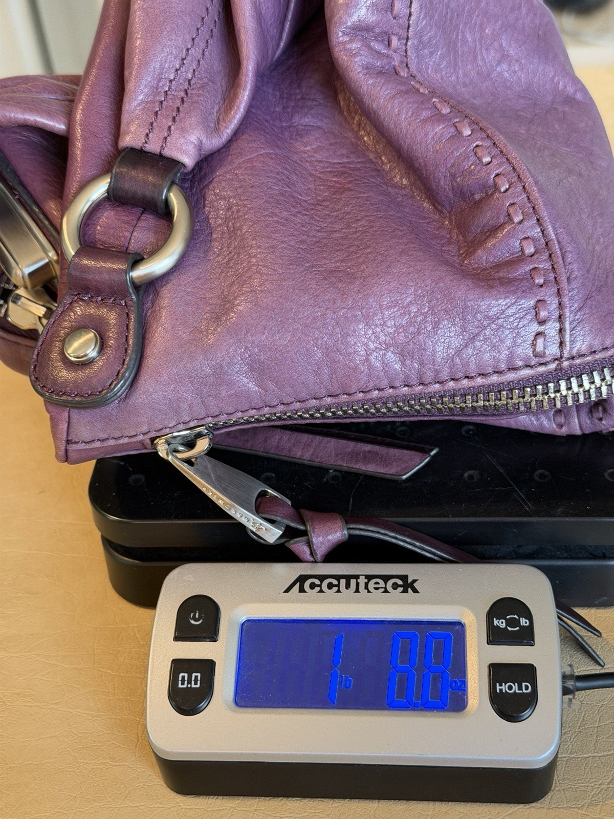 Vintage Y2K B. Makowsky Purple SOFT Leather Shoulder Bag Slouchy Purse 11.5”x15”