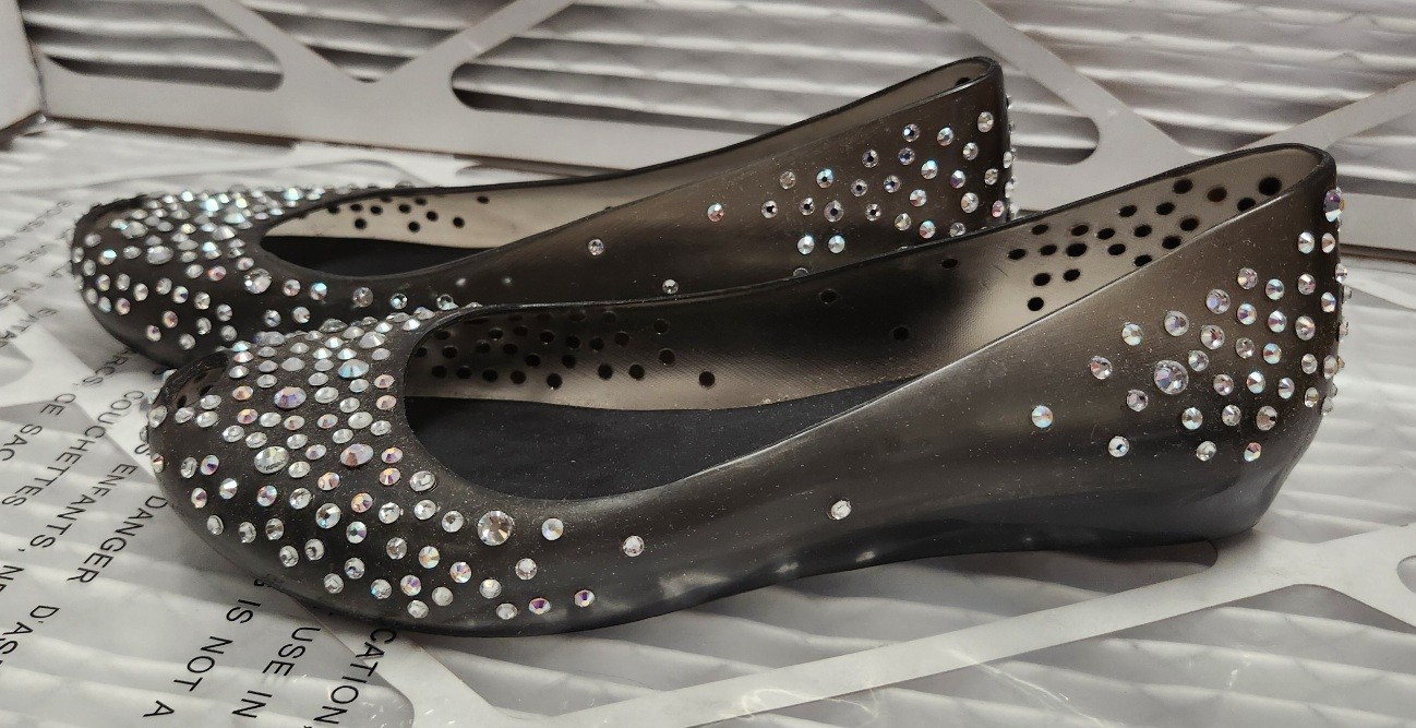 Maskrey for melissa Couture night sky edn Swarovski cystal flats, EU39/USA8-NOBX