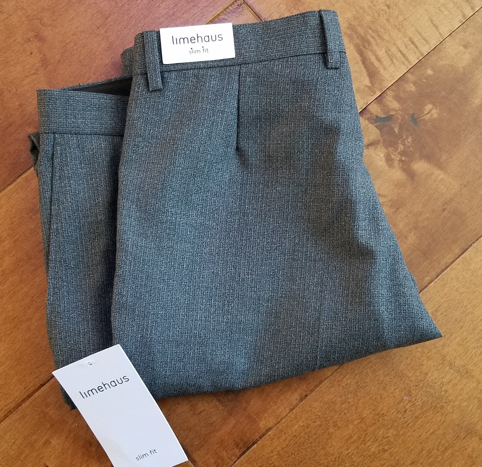 Limehaus Slim Gray Dress Pants Modern Tailored Sharp Look Office To Night W34
