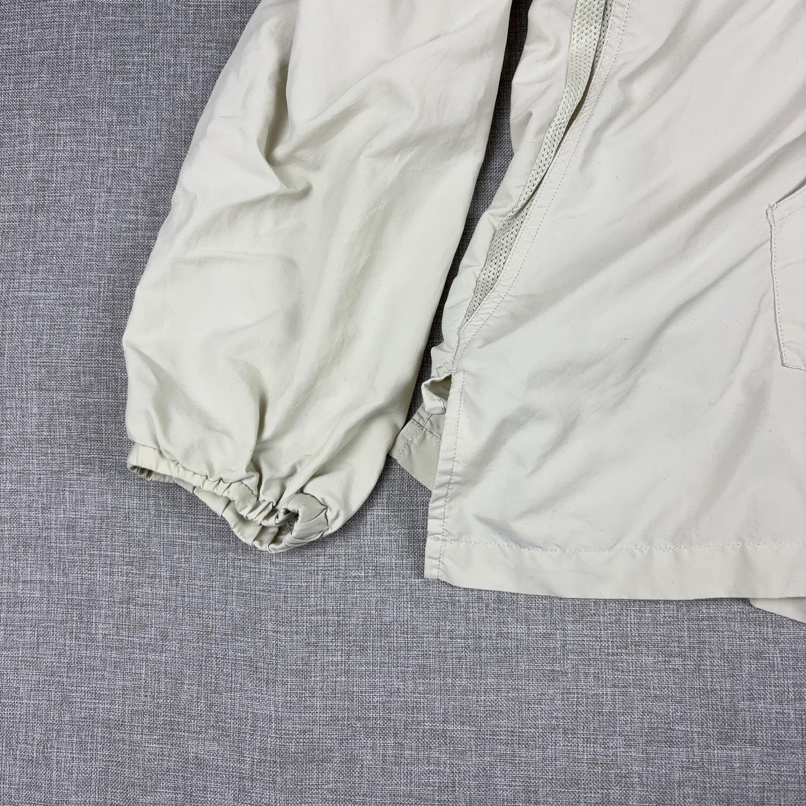 Coolibar Jacket Mens XL Beige Hooded Pullover Windbreaker UPF 50+ Mesh Sun