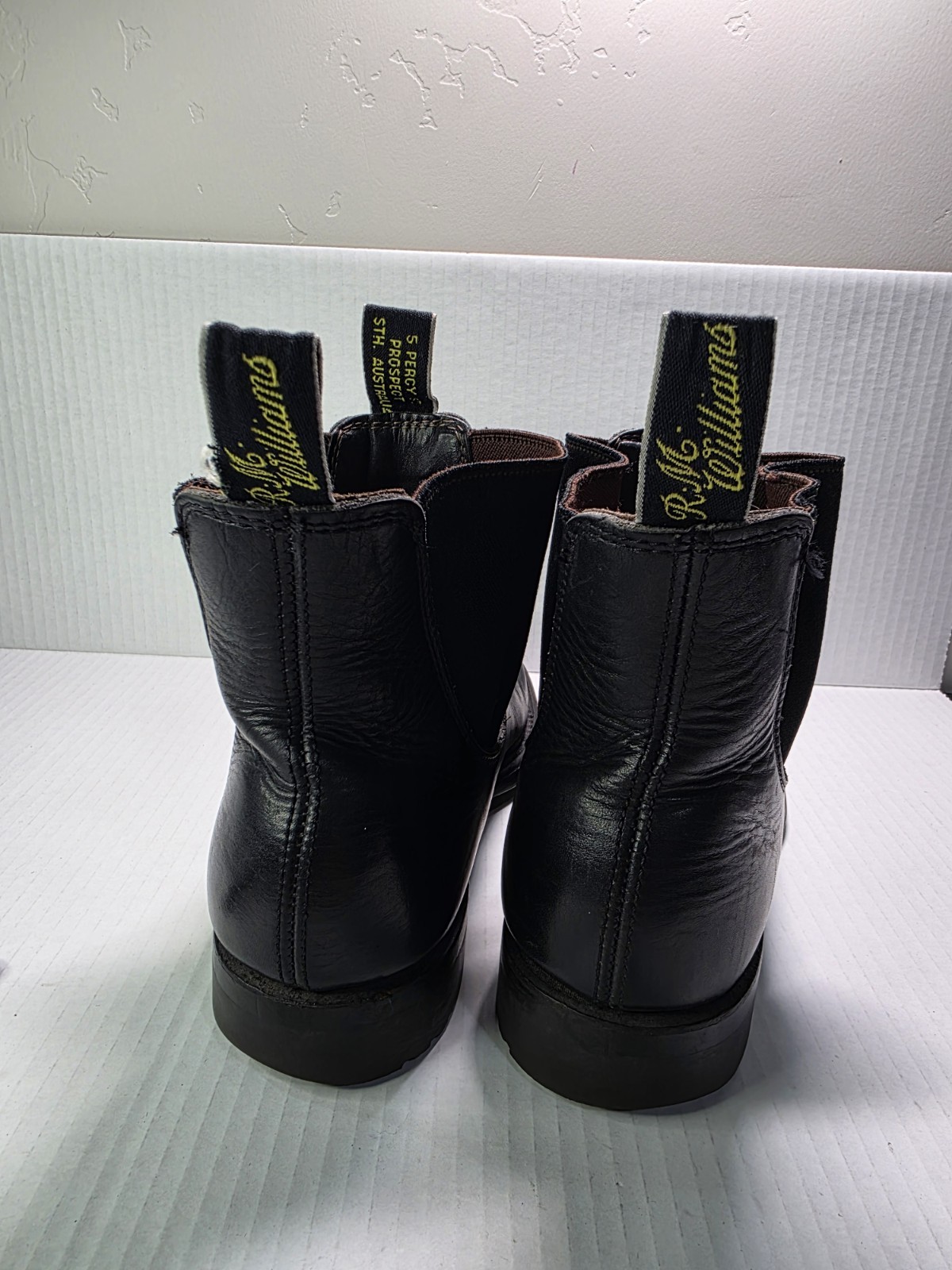 Mens RM Williams Comfort Craftsman Black Leather Boots size 7.5 G WF Wide