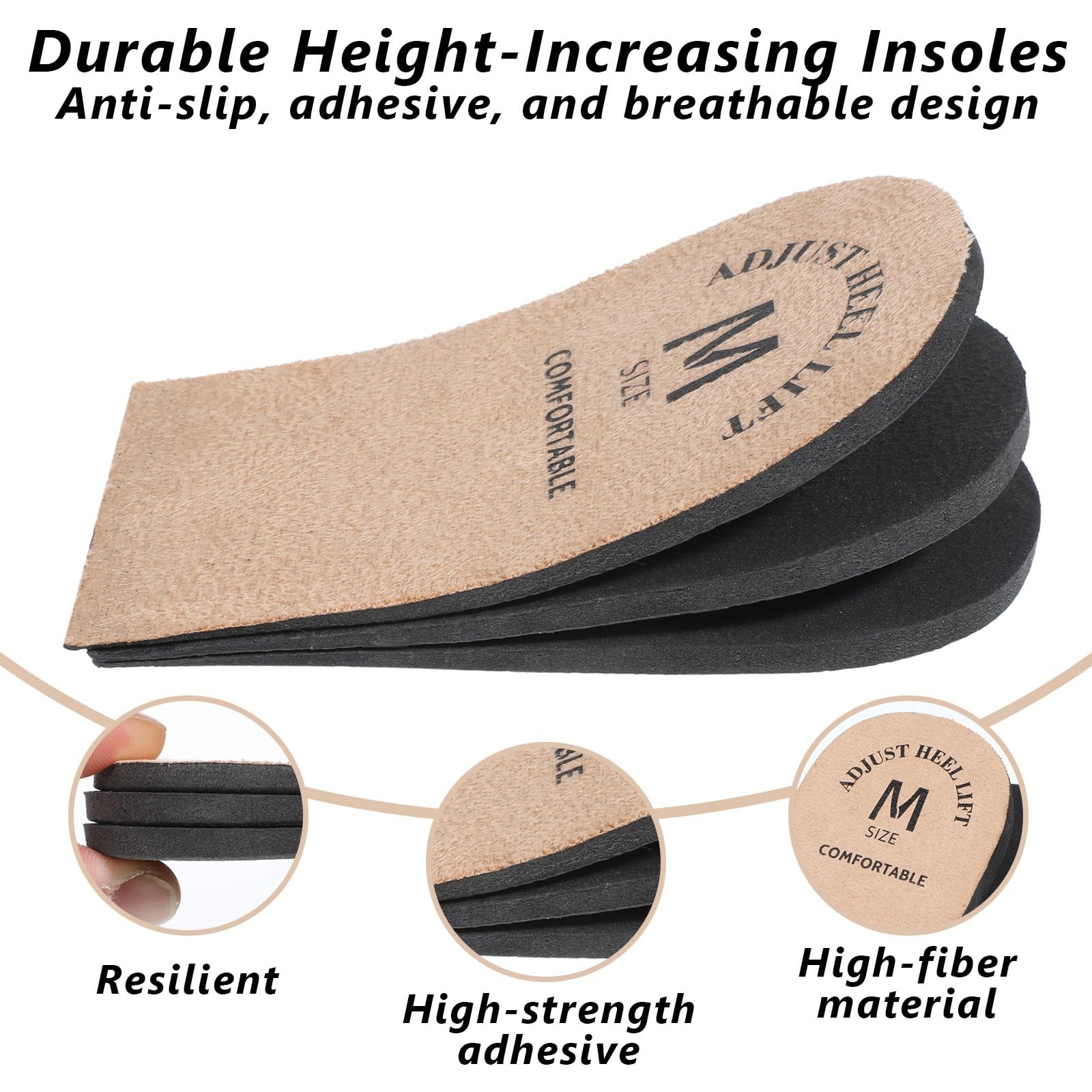 2 Pcs Height Increase Inserts, Heel Lifts, Adjustable Heel Lifts for Shoes, H…