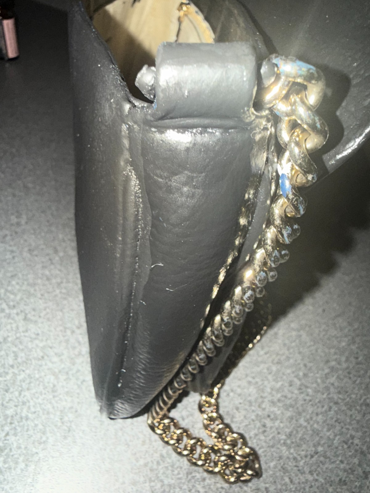Gucci Soho Flap Long Interlocking G Chain Crossbody Custom Black (Painted)