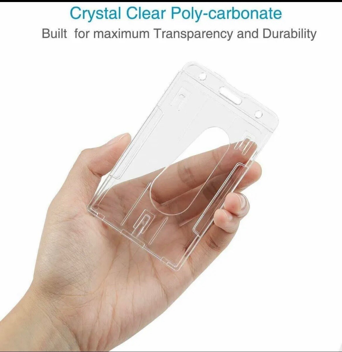 5 Pack ID Badge Holder Vertical Hard Plastic Card Holders – Work Airline Cruise