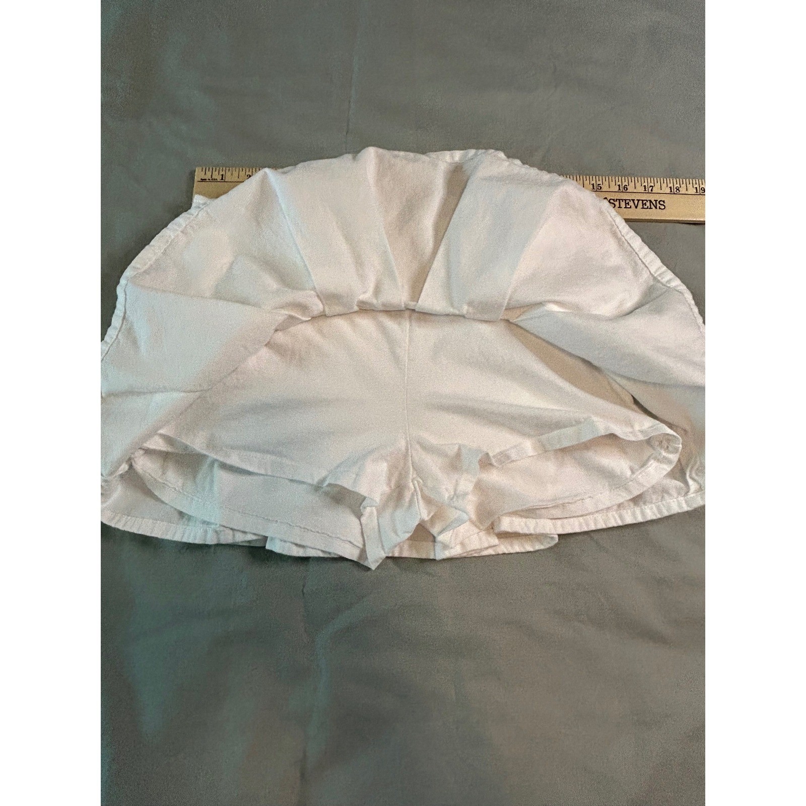 Garage White Pleated Mini Skort Side Zip Cotton Herringbone 100087601 Size M
