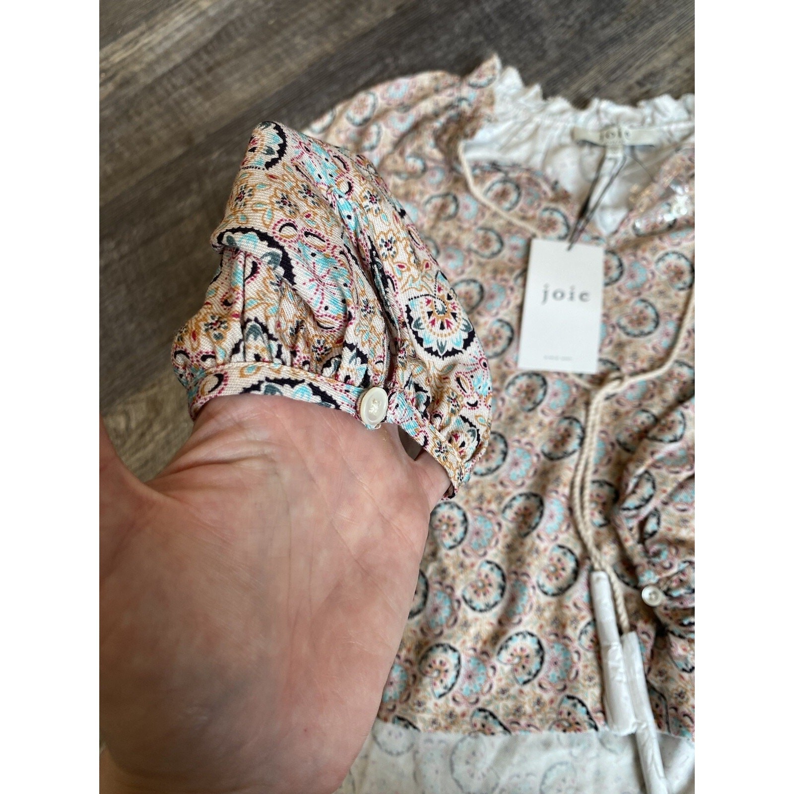 Joie Blouse Womens XS NEW 100% Rayon Bohemian Prairie Peasant Office Work Shirt