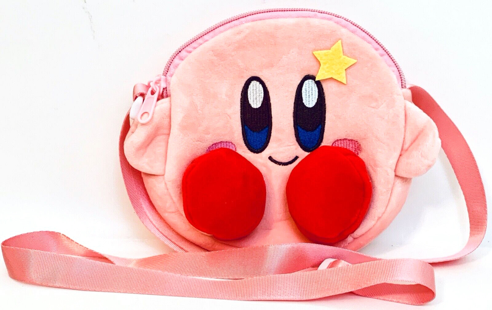 1 Count Kirby Anime Double Zipper Compartment Adjustable 7″ Handbag Purse