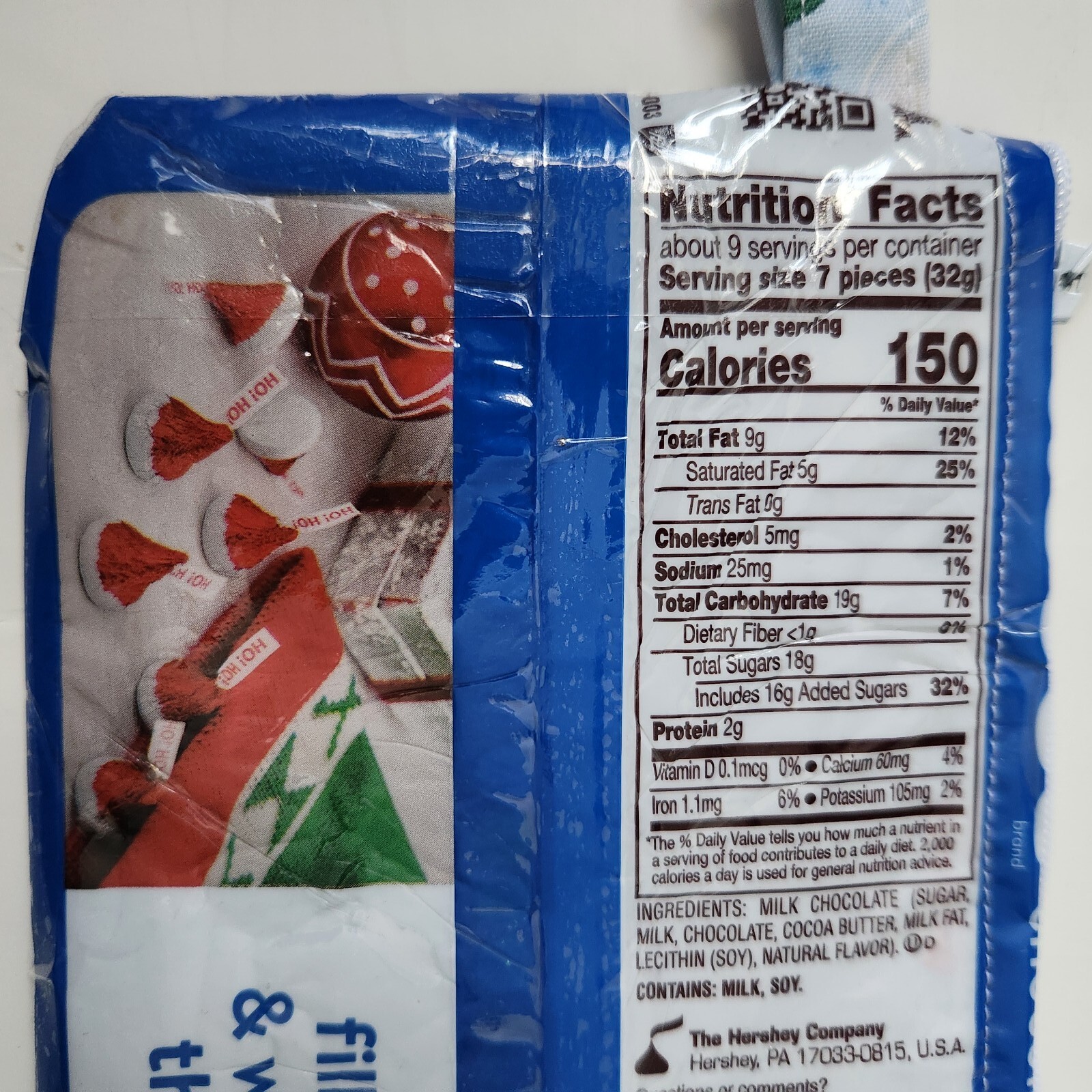 Hershey Kisses Santa Hat Milk Chocolates Homemade Bag ( Christmas)