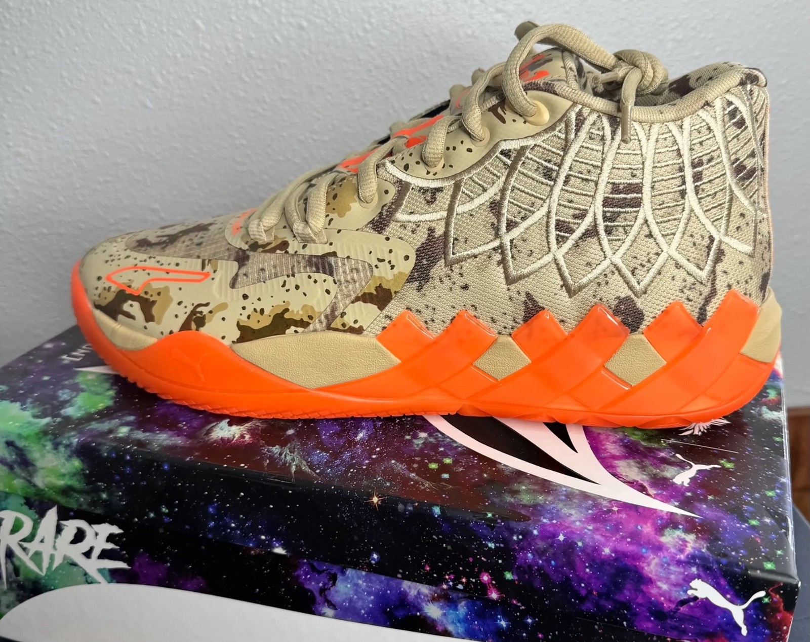Puma Lamelo Ball MB.01 Digital Camo “Not From Here” Ultra Orange Brown Size 11.5
