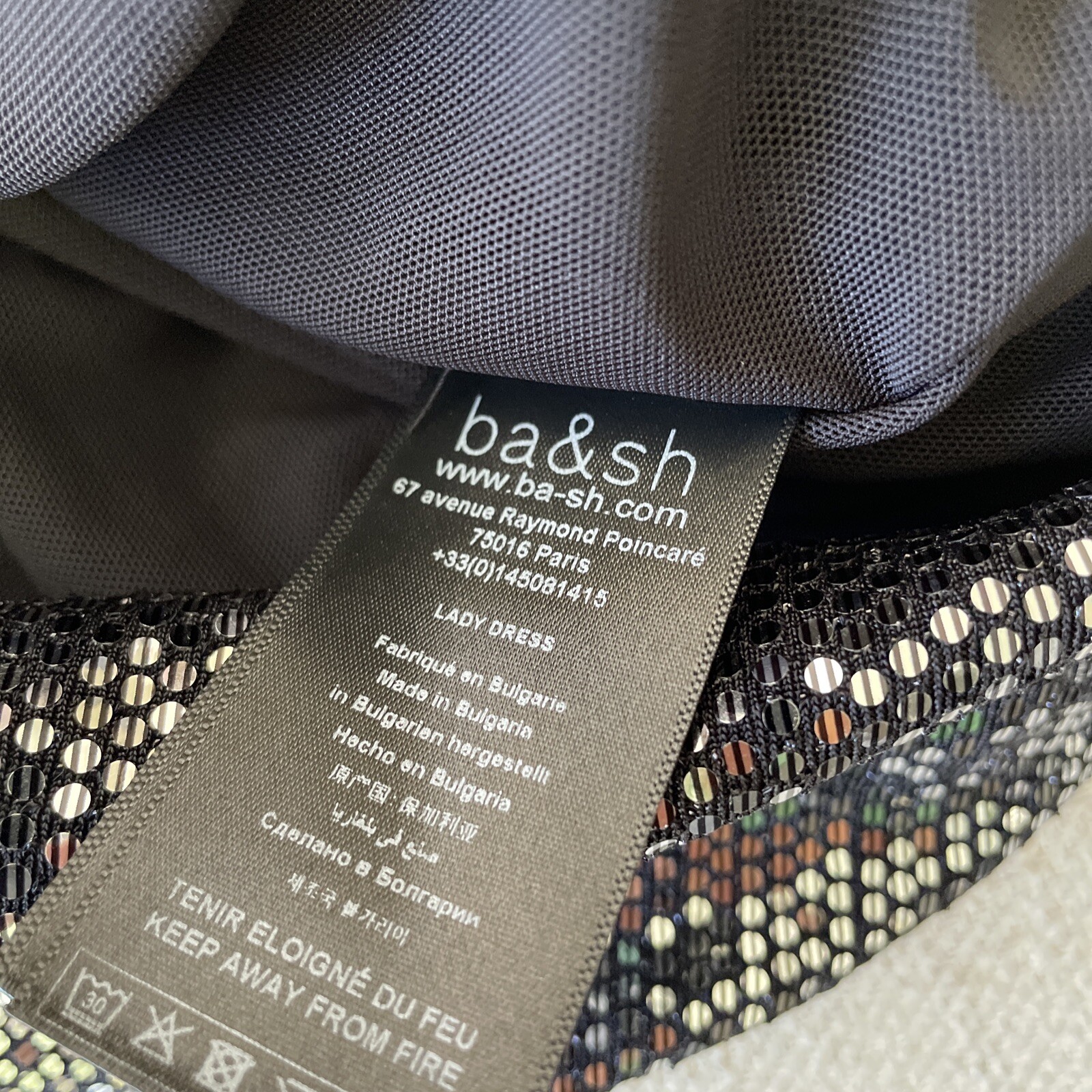 ba&sh Maelle Metallic Dot Sequin Ruched Strapless Mini Dress, New, Size XS $345