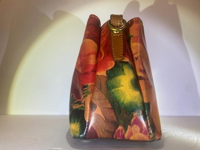NWT_Patricia Nash_Renna Floral Satchel_Metal Accents_Leather Strap_Crossbody