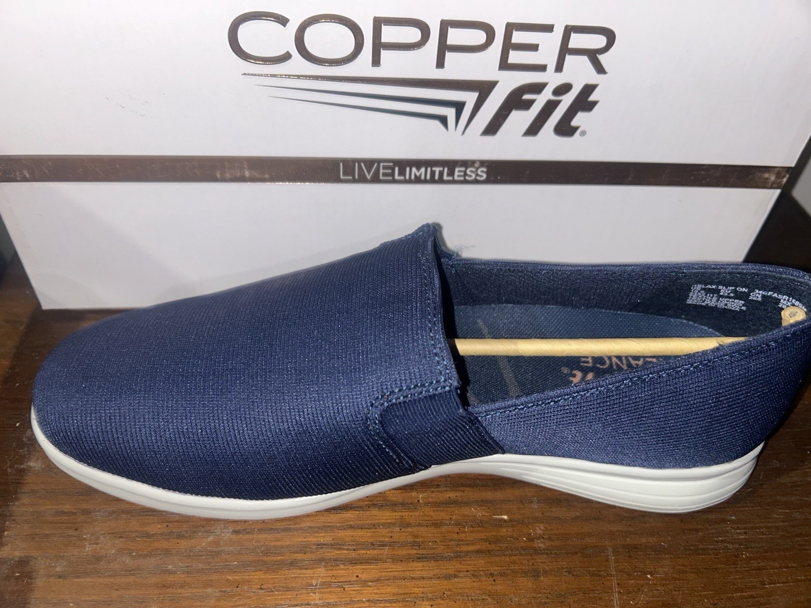 Copper Fit Men’s Relax Slip On Comfort Walking Shoes Navy Size: 12
