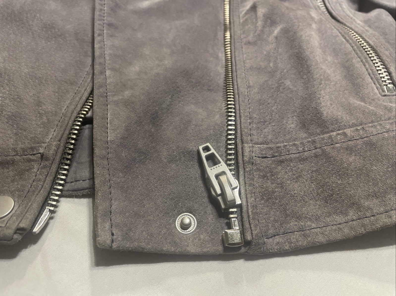 Blank NYC Suede Moto Jacket Grey – Womens Size M