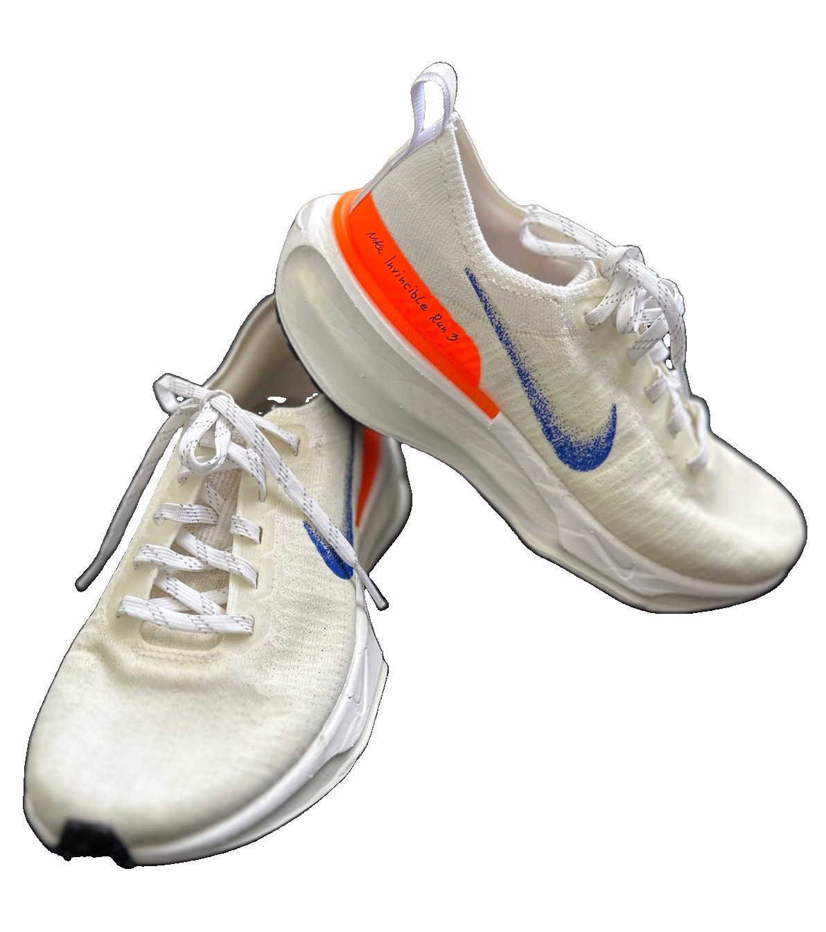 Nike Invincible Run 3 women’s Running Sneaker White/Blue/Orange Lace Up Low Top