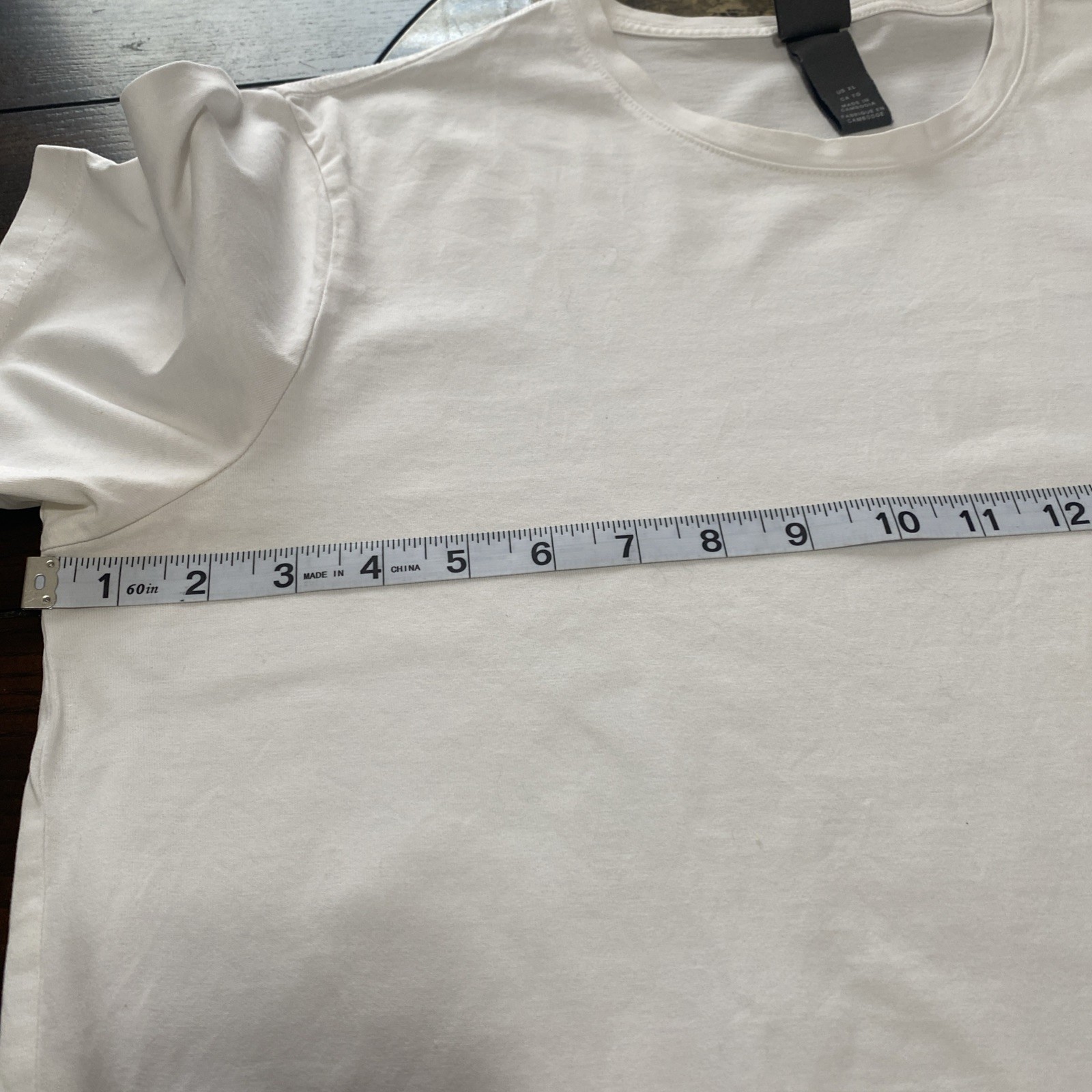 H&M 100% Cotton Summer White Vacation T-shirt Classic Ringer Size XL