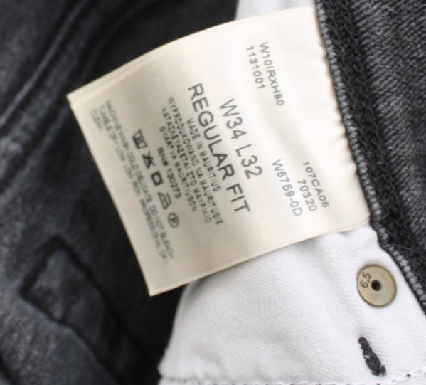 Wrangler jeans trousers blue regular fit grey size 34/32 W34 L32