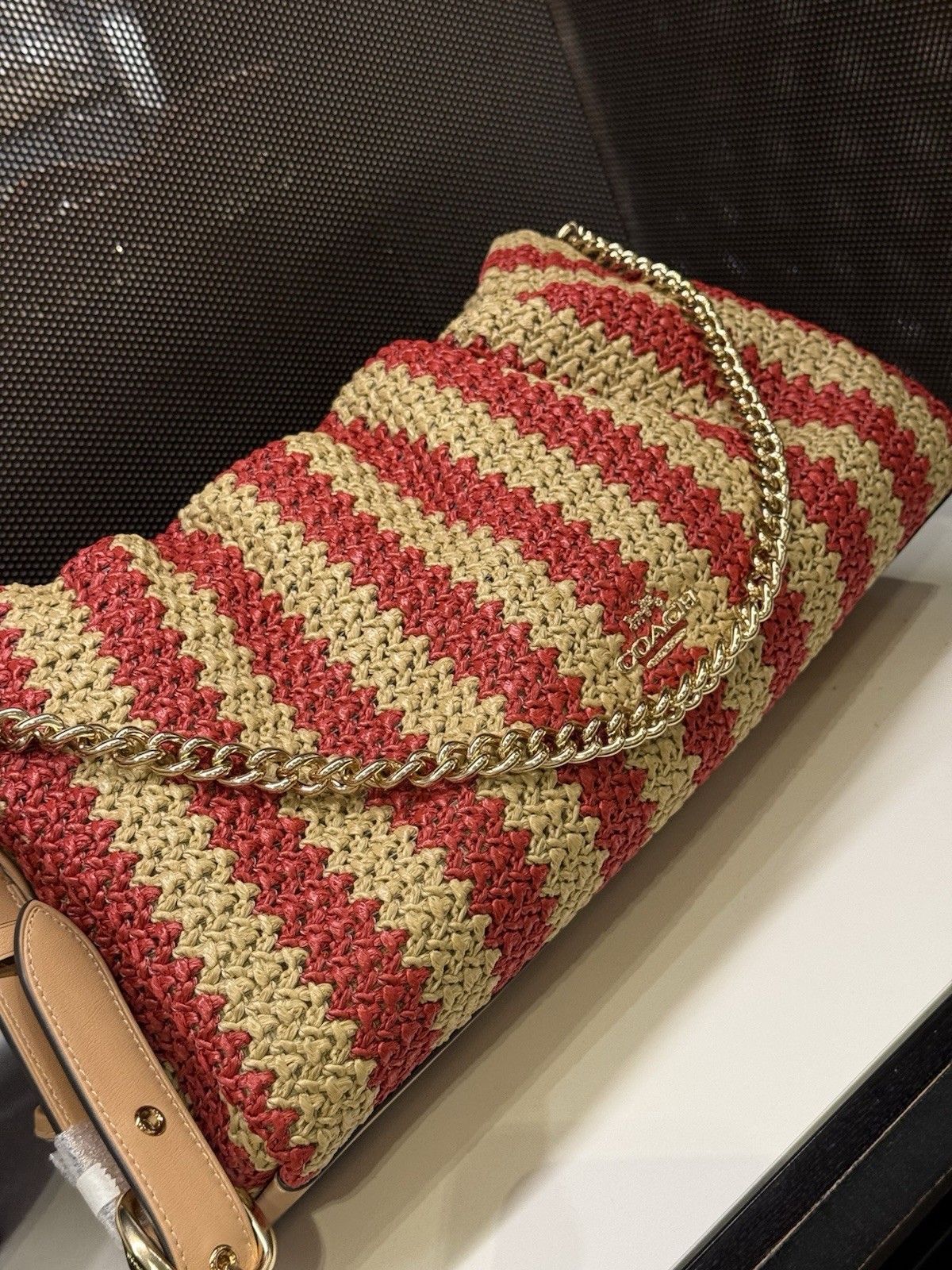 NWT coach Faye Large Shoulder Bag With Stripes