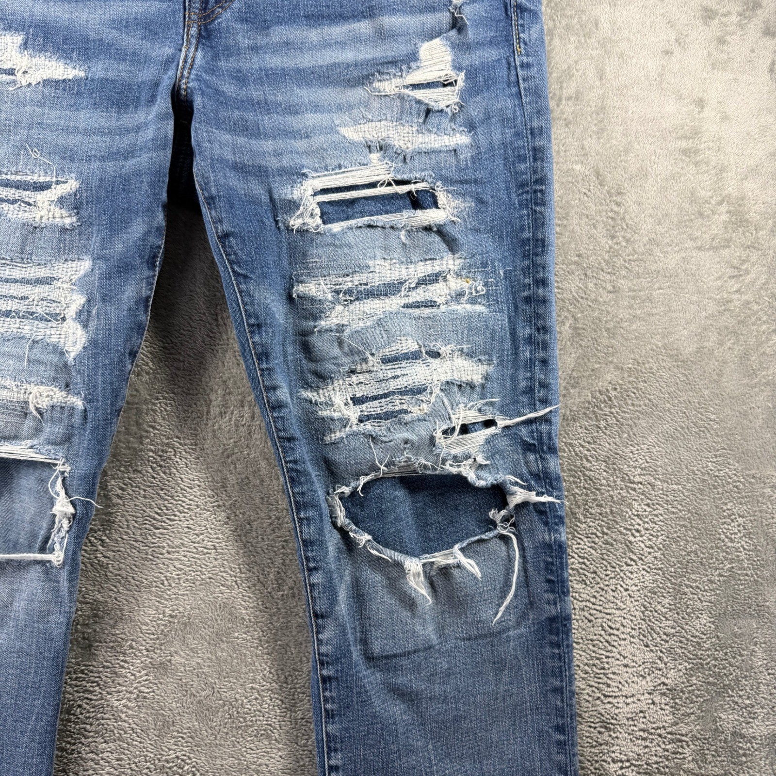 American Eagle Airflex+ Distressed Ripped Jeans Mens 36×30 Medium Wash Blue