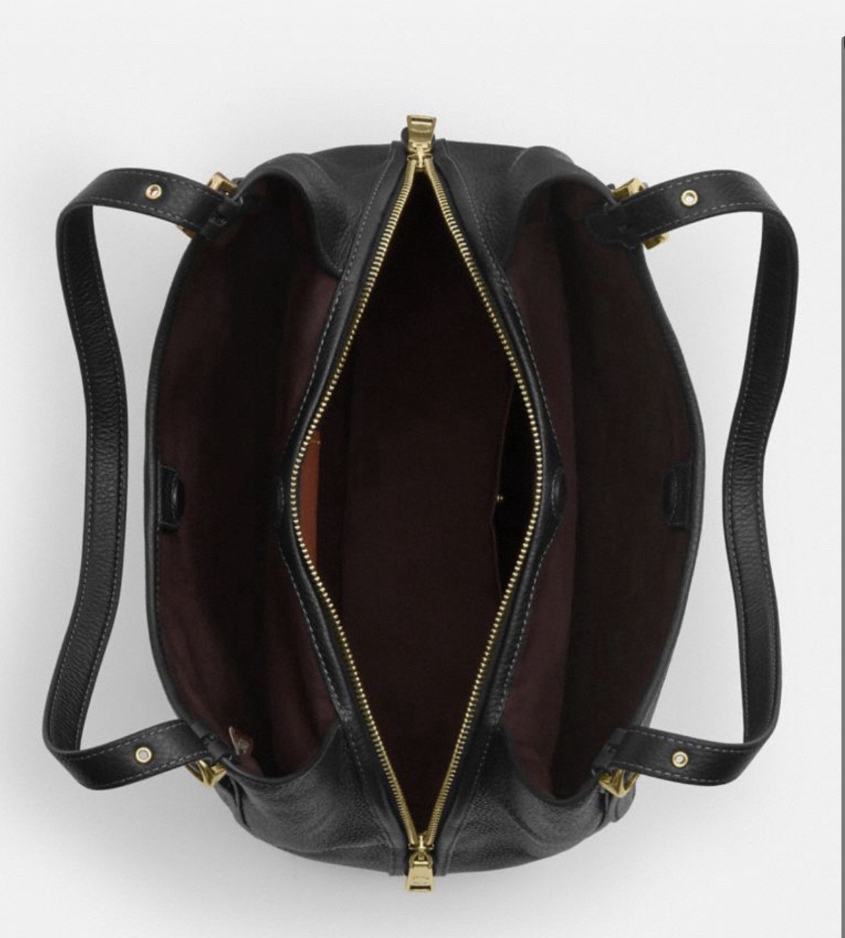 Coach Black Shoulder Bag Zip Gold Hardware Detachable Adjustable Strap Pockets