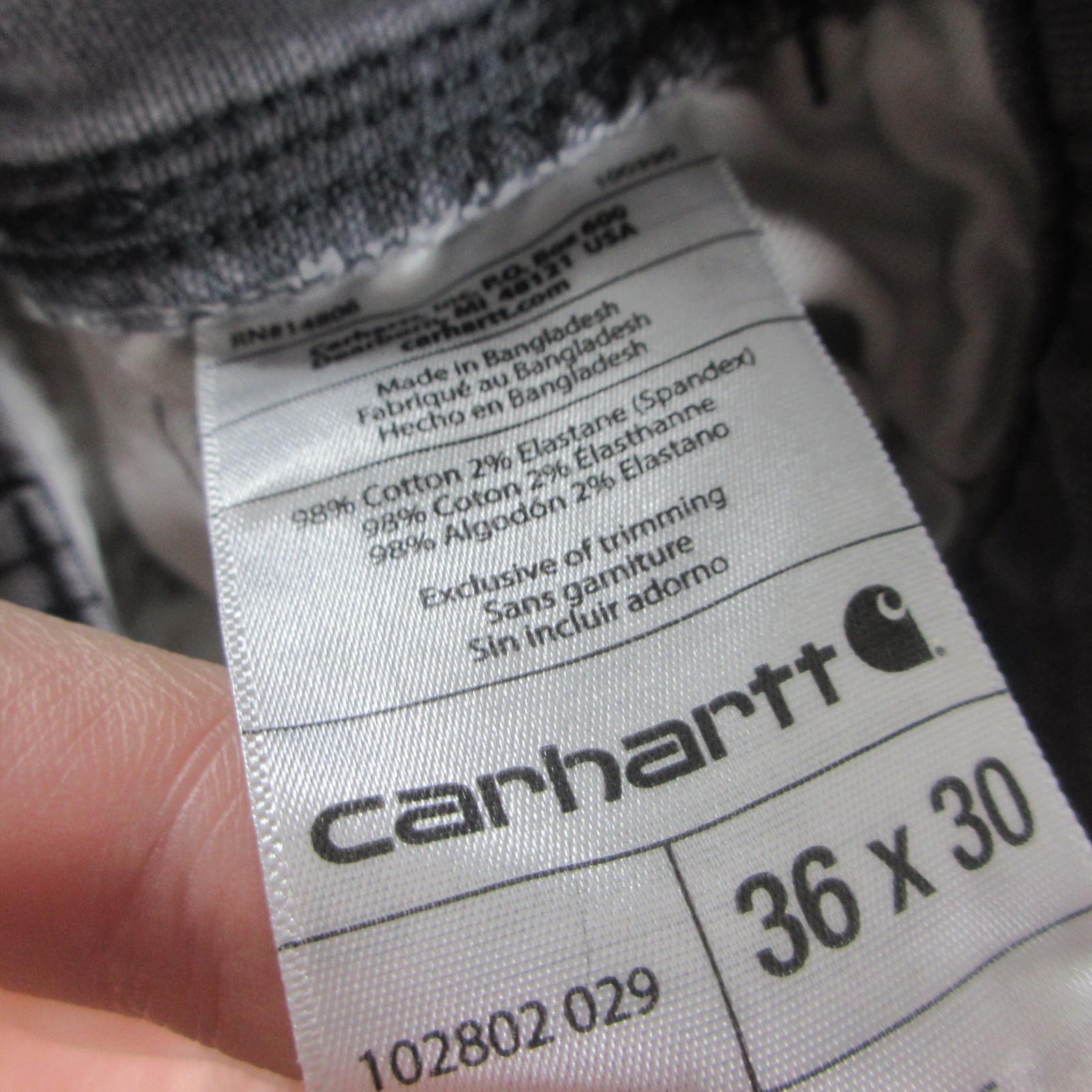 Carhartt Pants Mens 36×28 Gray Double Knee Relaxed Fit Workwear 102802-029 *