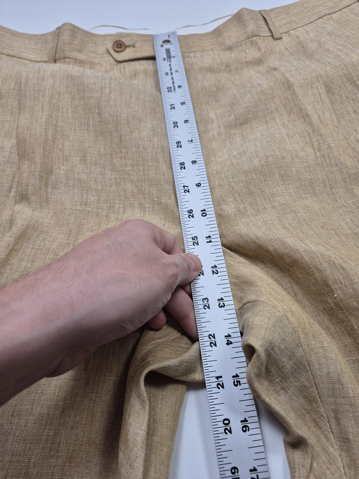 VTG Haspel Suit Men’s 48R Beige 100% Linen 2 Piece 43×36 Manor Pleated NWT