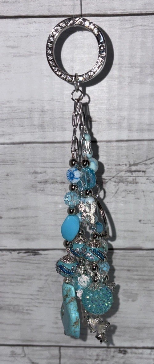 Handmade✨Purse Bling ✨Beaded Bag Charm ✨Keychain✨Bag Swag ✨Handbag Jewelry✨NWT