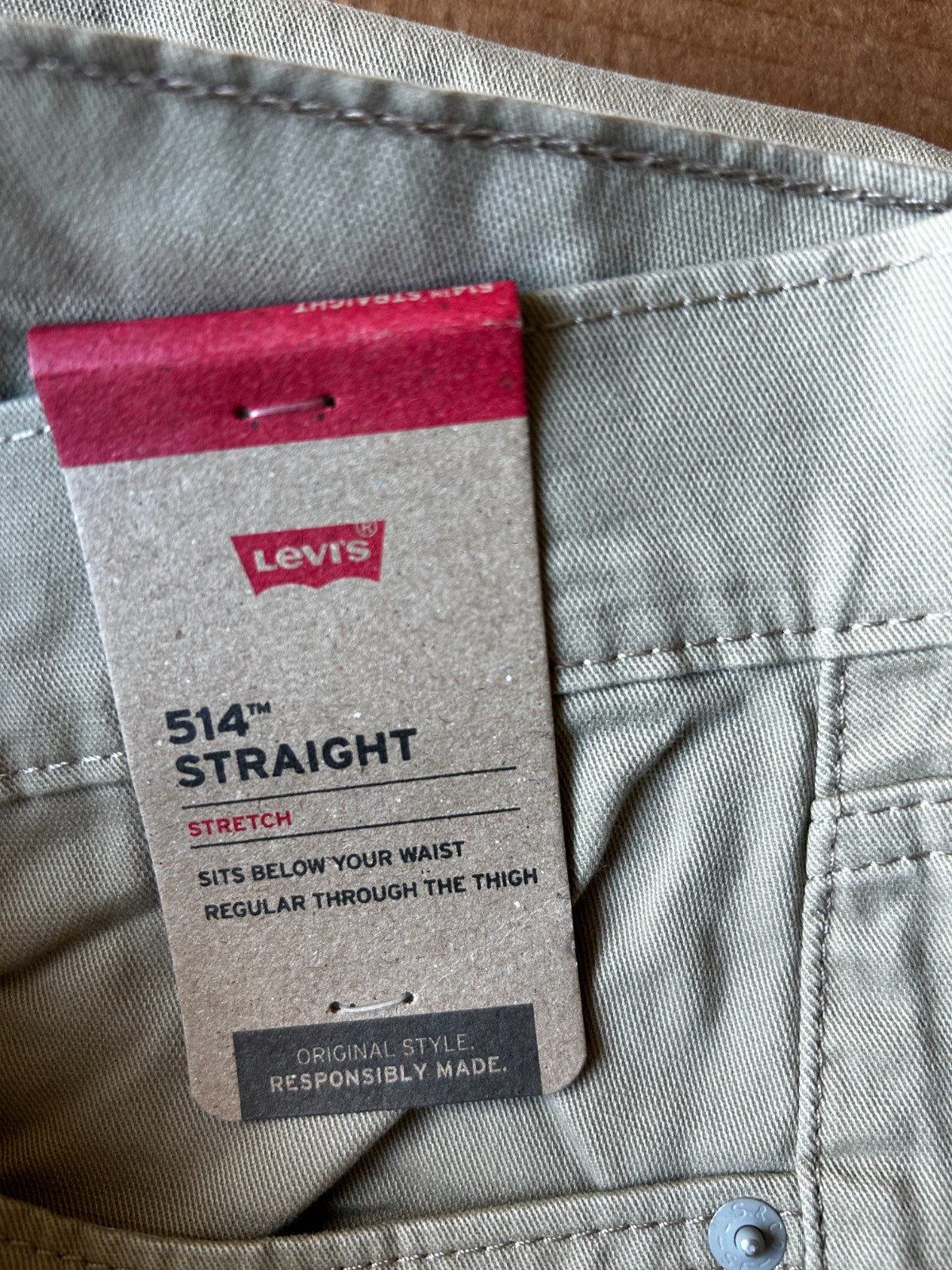 Levi’s Men’s 514 Straight Stretch Jean Tan Size 32×32