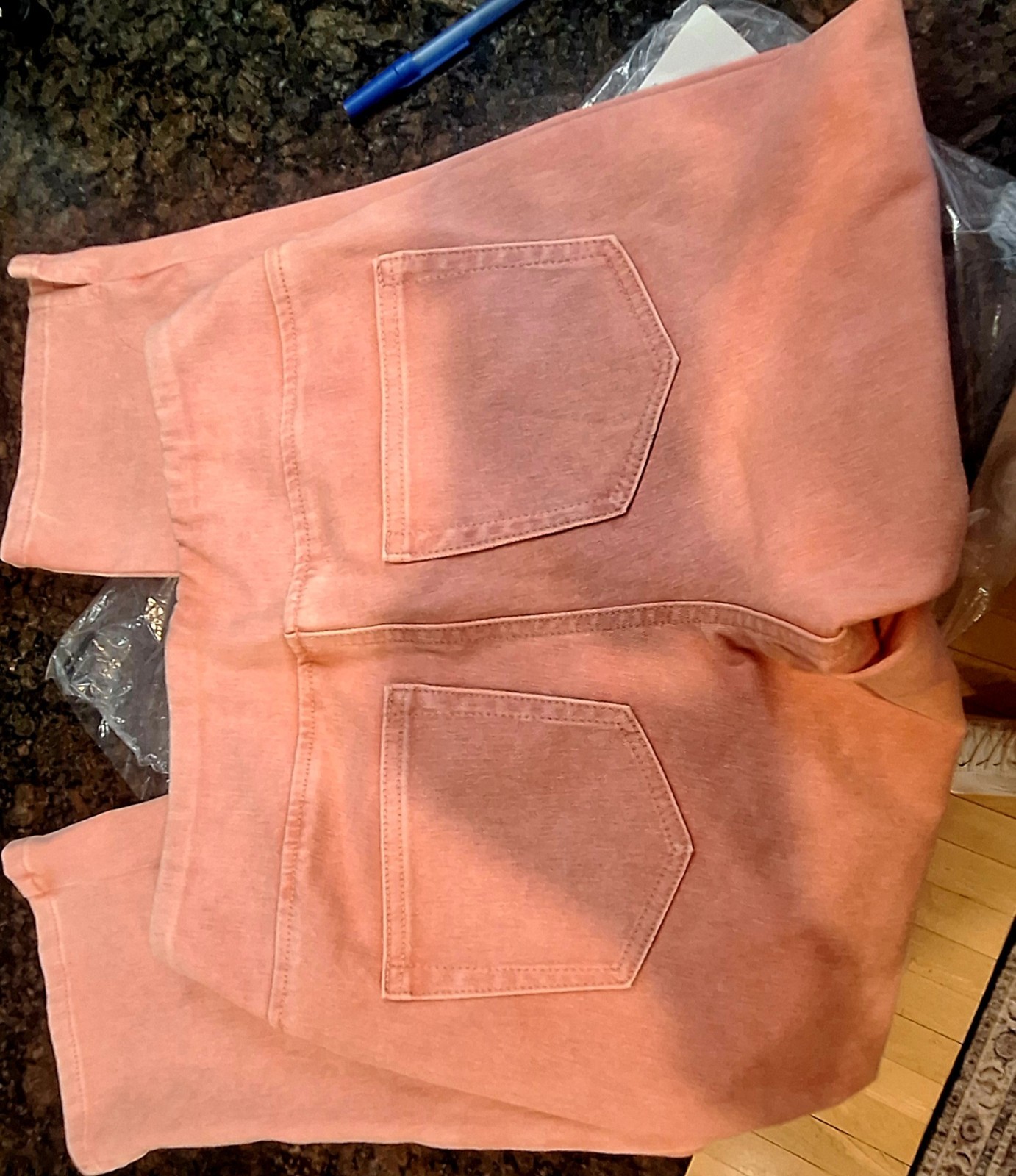 Belle By Kim Gravel Delray Denim Washed Coral Capri Size 0