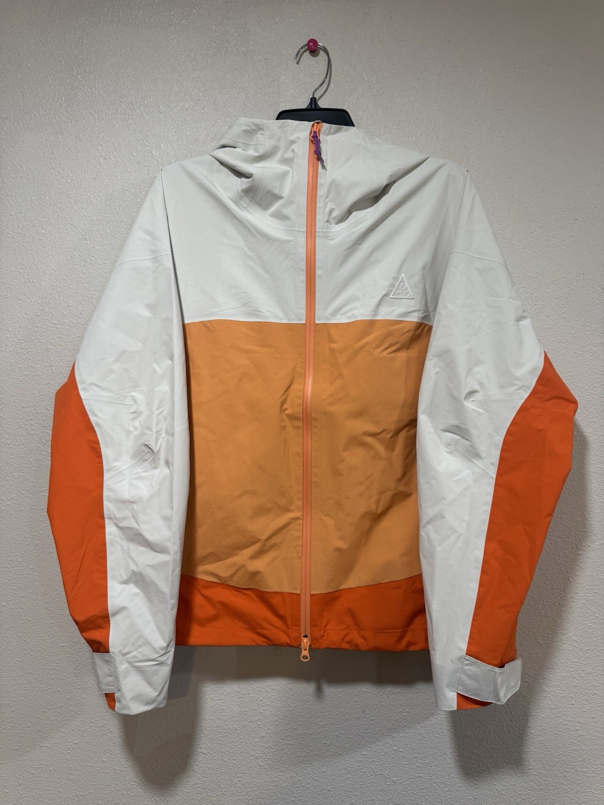 Nike ACG “Morpho” Storm-FIT ADV Rain Jacket Color block Orange White Large NWT