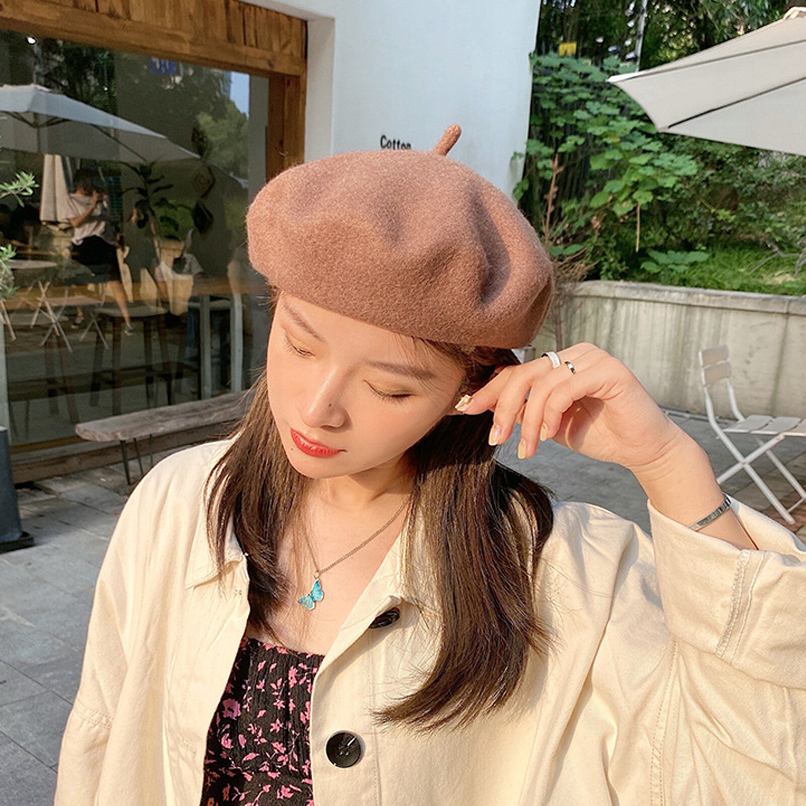 Women Casual Beanie Wool Beret Classic Elegant French Style Solid Color Hat