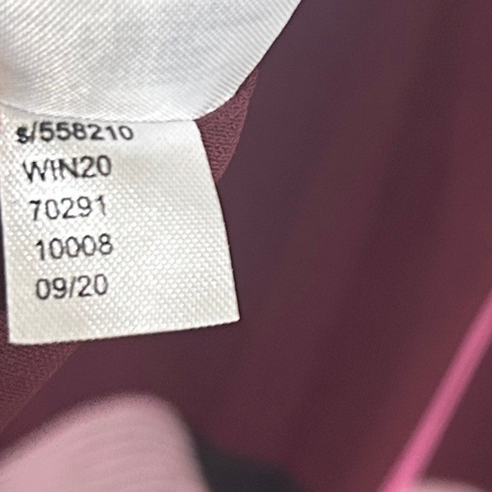 Ann Taylor Blouse Womens XL Burgundy Pink NWT Abstract Ribbon Ruffle Tie Neck