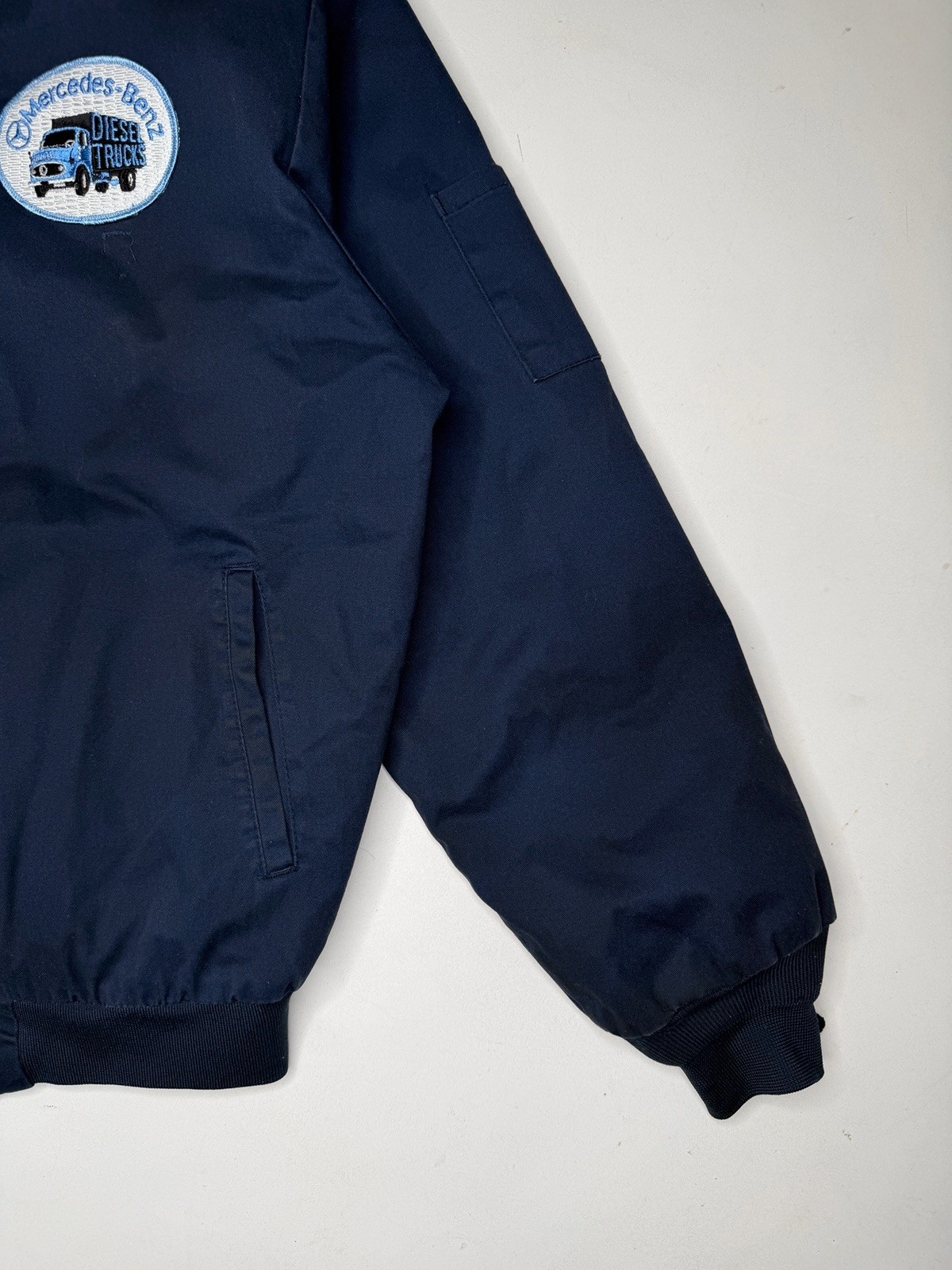 Vintage Mercedes Benz Diesel Trucks Mechanic Work Jacket Gray | L