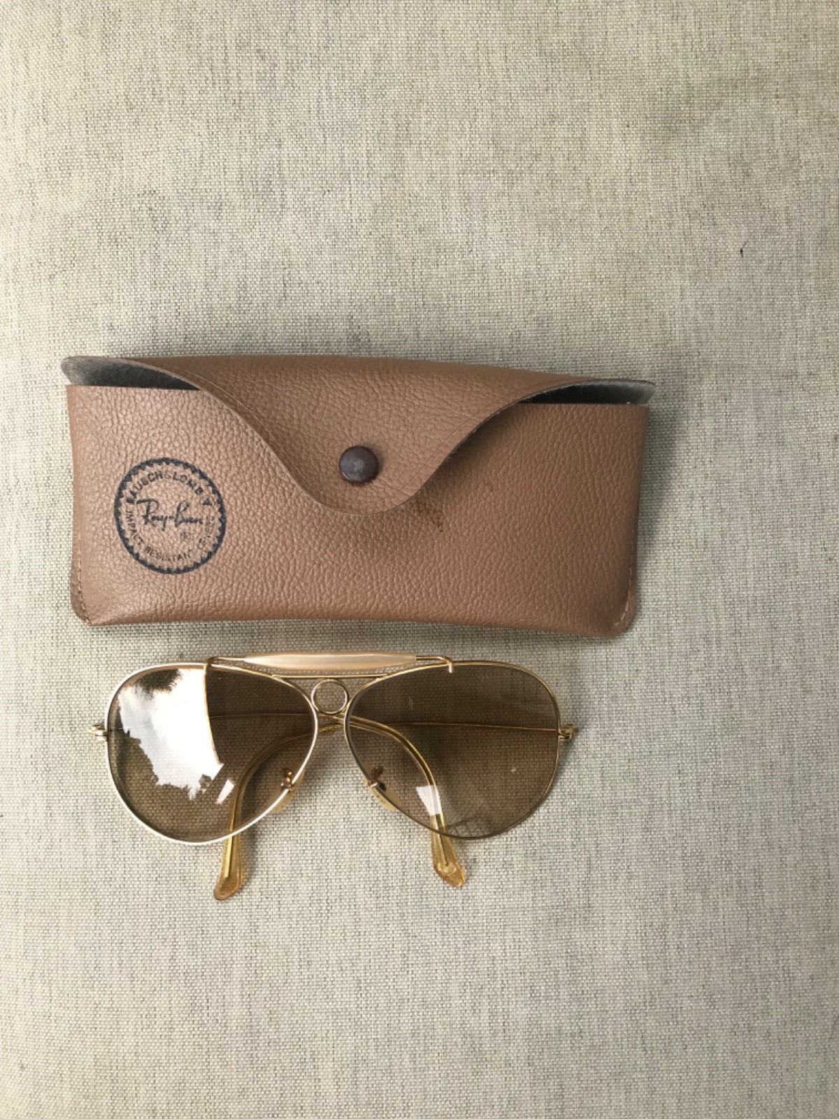 Ray-Ban 10k Gold Frame Lens Aviator Sunglasses Vintage 60s with case