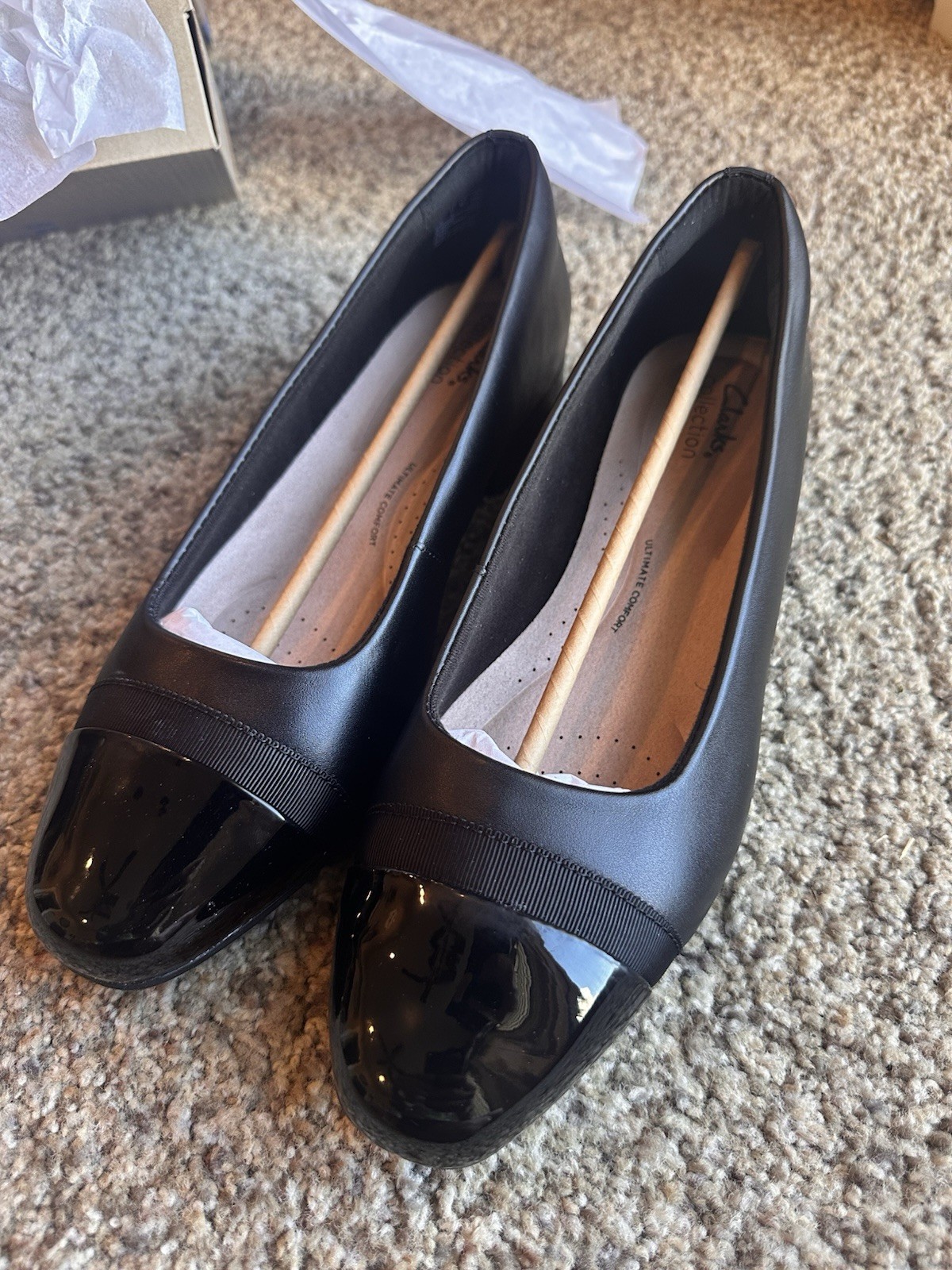 Clarks Juliet Monte Dress Loafer Black Leather US Women’s 11 W New With Box