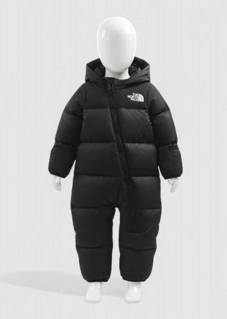The North Face Baby Black Retro Nuptse Down Snowsuit One-Piece Jacket Size 0-3M