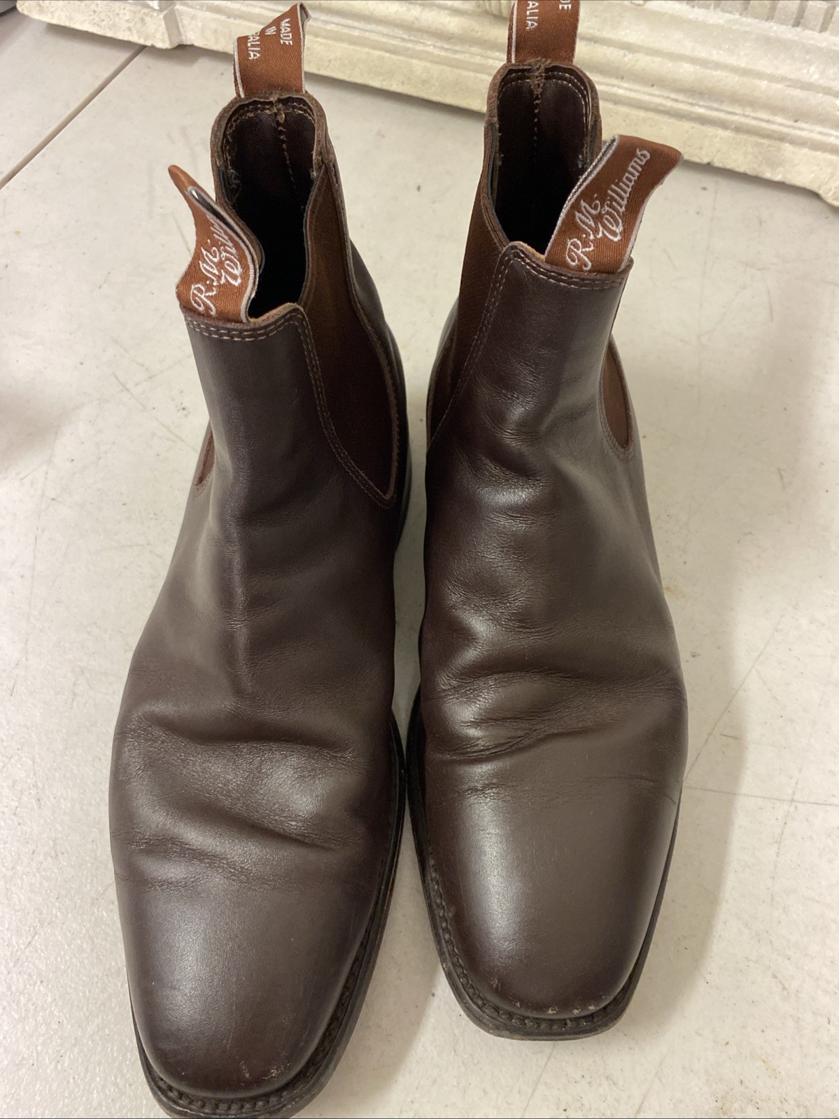 Mens RM Williams Comfort Craftsman Leather Pull On Chelsea Ankle Boots 9 1/2GCF