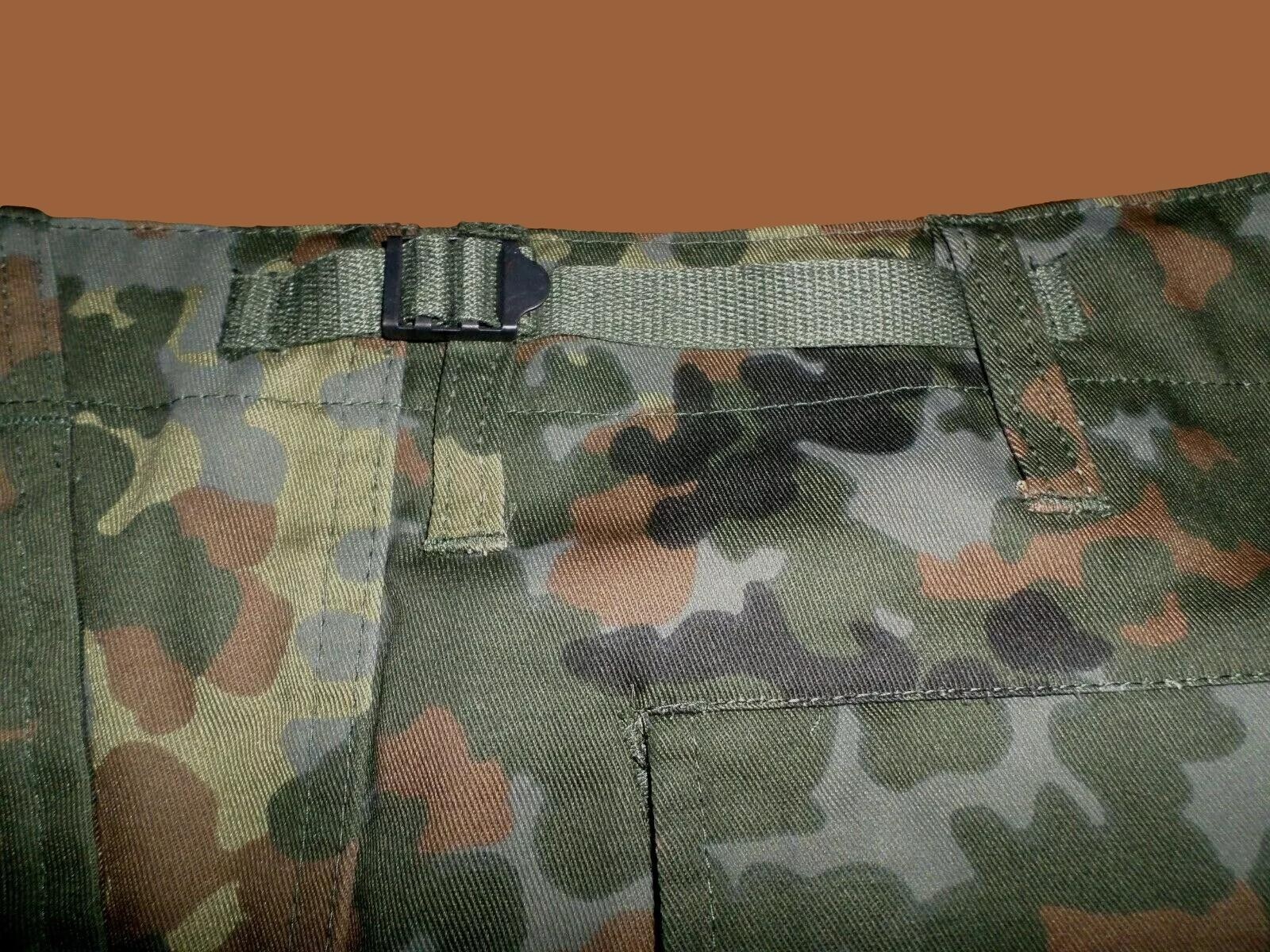 GERMAN FLECKTARN CAMOUFLAGE PANTS MILITARY BDU CARGO 6 POCKET FATIGUE TROUSERS