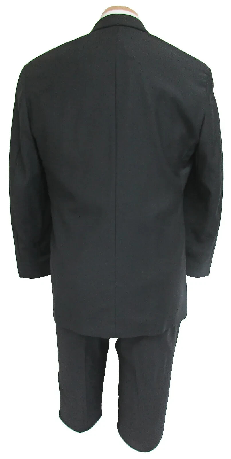 42 S Black 2 Button Notch Lightweight Wool Tuxedo Coat Satin Lapel Perry Ellis