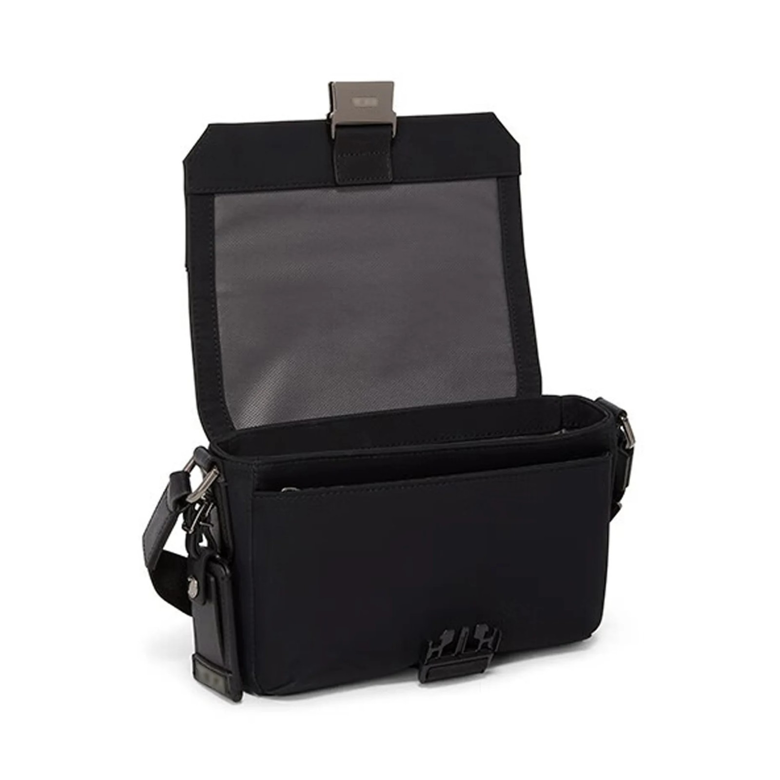 NEW TUMI Black Crossbody Bag Compact Travel Messenger Shoulder Bag