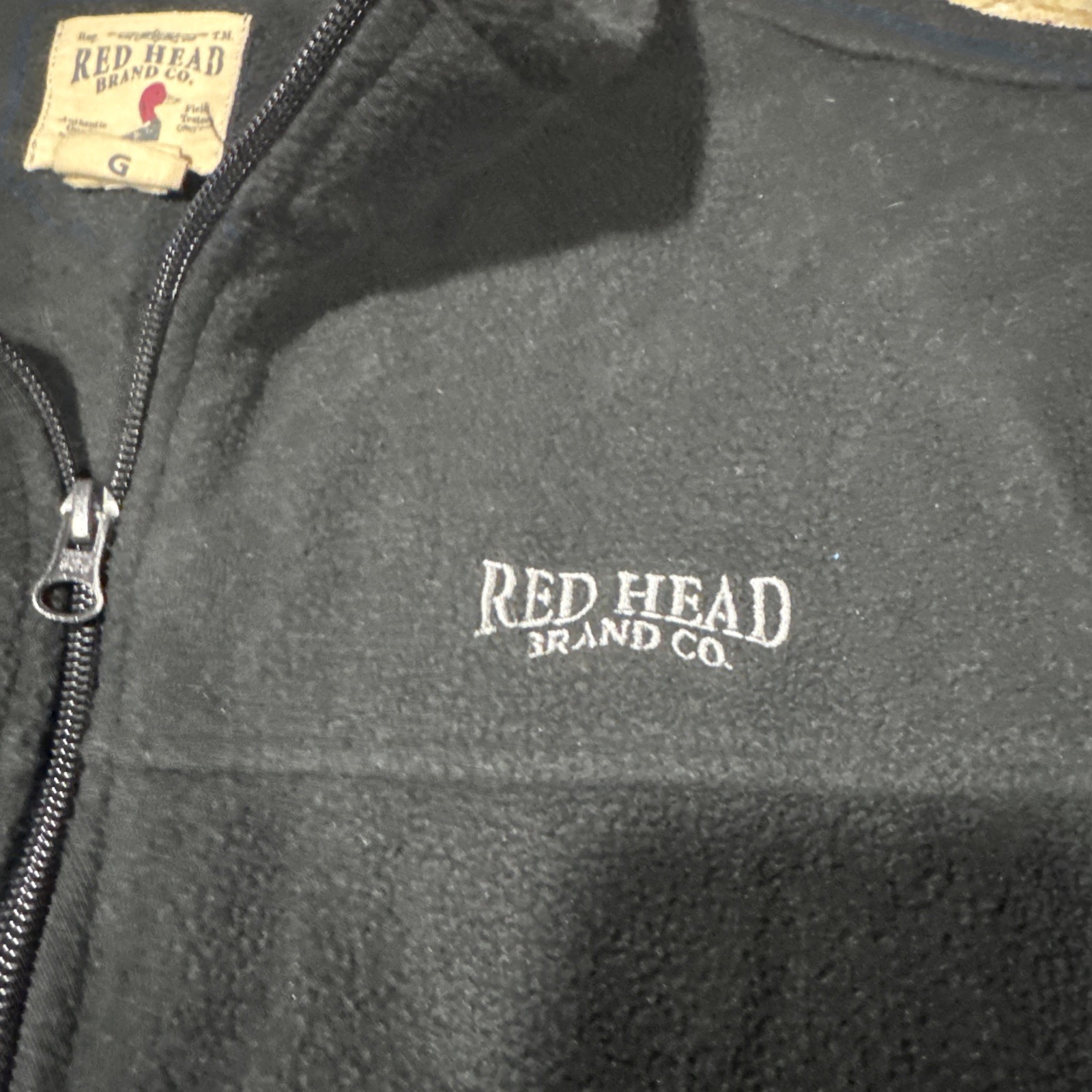 Redhead Jacket Mens Large Fleece Zip Up Black Great Condition. See Pictures.